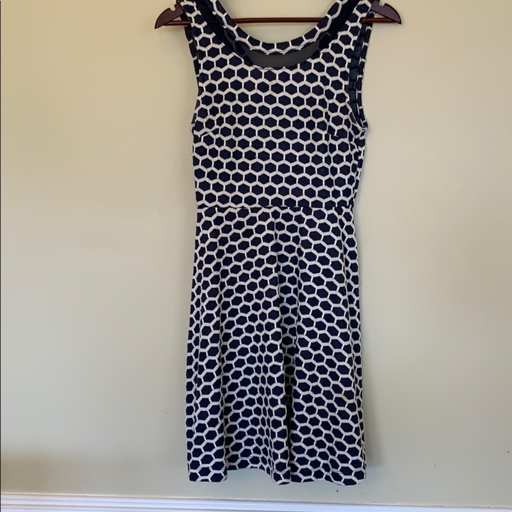 Beautiful blue and white high neck dress